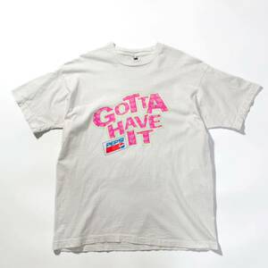 90s 80s Pepsi ペプシ コーラ Tシャツ Tee プリントt ビンテージ アメリカ製 usa old XL ホワイト 半袖 企業 コカコーラ シングルステッチ