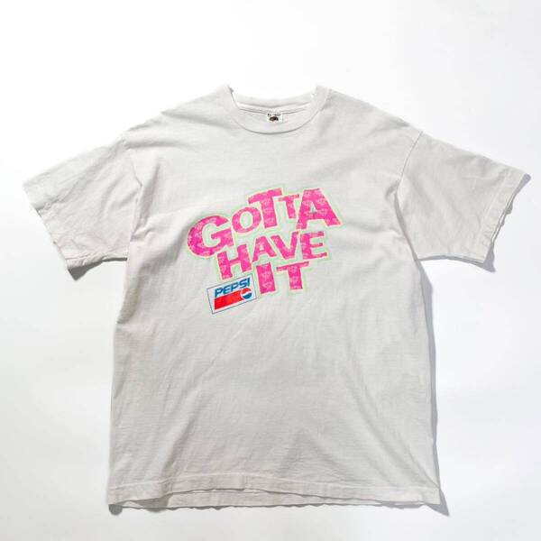 90s 80s Pepsi ペプシ コーラ Tシャツ Tee プリントt ビンテージ アメリカ製 usa old XL ホワイト 半袖 企業 コカコーラ シングルステッチ