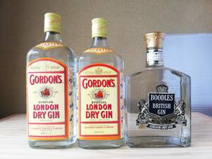  Gin 3 pcs set Gordon (GORDON)b- dollar s(BOODLES) Old bottle 