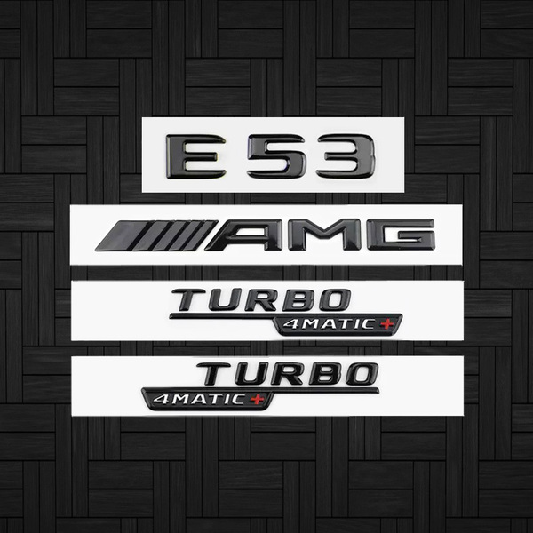 高品質版 ベンツ AMG リア サイド エンブレム E53 black 4点セット ｜ 新品・未使用