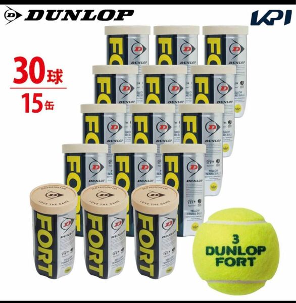 DUNLOP ダンロップ 「FORT フォート [2個入] 1缶×15 30球 」テニスボール 専用箱なし