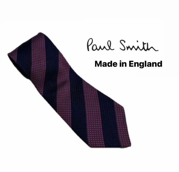 【Paul Smith】英国製 シルク100% ネクタイ ストライプ ブランドネクタイ
