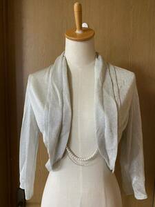 * made in Japan Benchen pearl equipment ornament lame bolero cardigan M size * wedding two next . party 