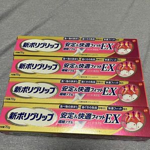 【新品】新ポリグリップ 安定＆快適フィットEX 70g×4本