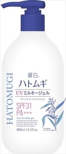 まとめ得 麗白 ハトムギ ＵＶミルキージェル ＳＰＦ３１ ＰＡ＋＋＋ ポンプタイプ 大容量 ４００ＭＬ x [4個] /h