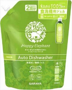 まとめ得 ハッピーエレファント 食器洗い機用ジェル 詰替え 800ml サラヤ 自動食器洗い洗剤 x [6個] /h