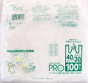 まとめ得 Ｙ１６Ｈレジ袋３０／４０号１００枚 白 日本サニパック ポリ袋・レジ袋 x [4個] /h