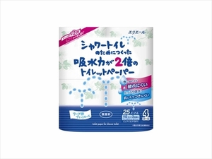 まとめ得 エリエール シャワートイレのためにつくった吸水力が2倍のトイレットペーパー 4ロール（ダブル） x [5個] /h