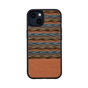 ikins 天然木ケース for iPhone 13 Browny Check I21229i13 /l