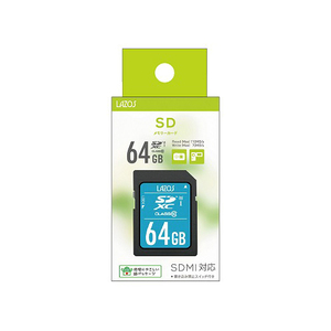 【20個セット】 Lazos SDXCメモリーカード 64GB UHS-I CLASS10 紙パッケージ L-B64SDHX10-U3X20 /l