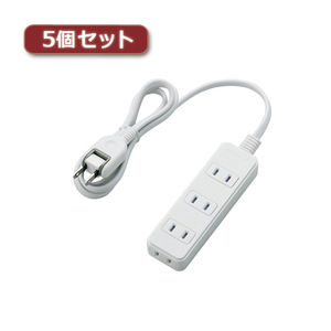 5個セットエレコム 電源タップ(雷ガード・ほこりシャッター) T-KST02-22410WH T-KST02-22410WHX5 /l