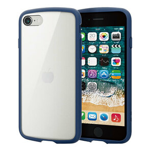 エレコム iPhone SE 第3世代 ハイブリッドケース TOUGH SLIM LITE フレームカラー ネイビー PM-A22STSLFCNV /l