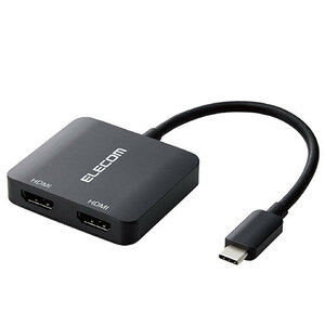エレコム Type-C変換アダプター HDMI 2ポート 複製/拡張 (最大3画面) AD-CHDMI2BK /l