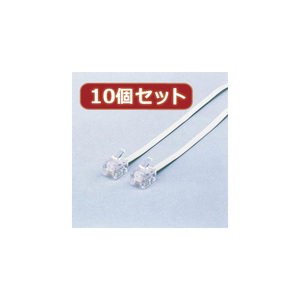 【10本セット】 エレコム スリムモジュラケーブル(白) 10m MJ-10WHX10 /l