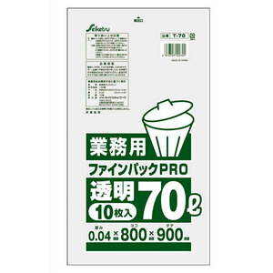 まとめ得 セイケツネットワーク ファインパック業務用70L 10枚入 透明 T-070 x [4個] /l