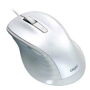 Digiote geo F_line wire quiet sound 5 button BlueLED mouse L size white MUS-UKF148W /l