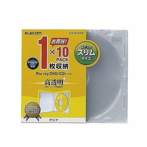 まとめ得 エレコム　Blu-ray/DVD/CDケース(スリム/PS/1枚収納) 10枚入 クリア CCD-JSCS10CR x [2個] /l