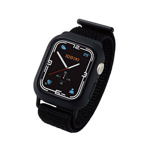 エレコム Apple Watch41mm用フルカバーケース ファブリックバンド一体型 ブラック AW-21BBCFBBK /l