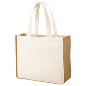 [5 piece set ] jute & canvas combination tote bag (L) 22457411X5 /l