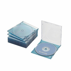 まとめ得 エレコム　Blu-ray/DVD/CDケース(スリム/PS/1枚収納) 10枚入 クリアブルー CCD-JSCS10CBU x [3個] /l