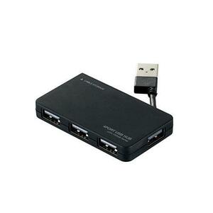 エレコム USB2.0ハブ(ケーブル収納タイプ) 約29mm ブラック U2H-YKN4BBK /l
