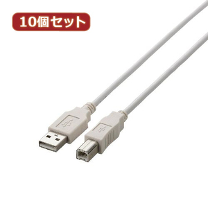 まとめ得 10個セット エレコム　USB2.0ケーブル 1.5m ホワイト U2C-BN15WHX10 x [2個] /l