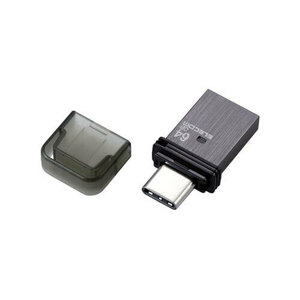 エレコム USBメモリ 64GB USB3.2(Gen1)/3.1(Gen1)/3.0/2.0 キャップ式 ブラック MF-CAU32064GBK /l