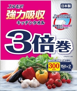 まとめ得 エルモア強力吸収キッチンタオル３枚３倍巻２Ｒ１５０カット・２４ カミ商事 キッチンタオル x [6個] /h