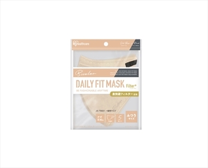 まとめ得 ＤＡＩＬＹ ＦＩＴ ＭＡＳＫ フィルタープラス 立体ふつうサイズ５枚 シルクベージュ×ブラック x [20個] /h