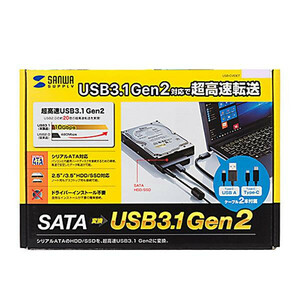 サンワサプライ SATA-USB3.1 Gen2変換ケーブル USB-CVIDE7 /a