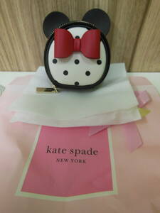 【未使用】KATESPADE ディズニーコラボ ミニーマウス バッグチャーム/キーホルダー/コインケース ケイトスペード