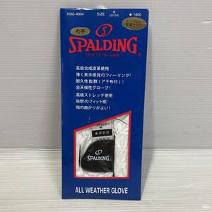 ◯R21 送料無料 新品 SPALDING スポルディング 全天候グローブ ゴルフグローブ 羊革アテ付 ホワイト Mサイズ 23-24cm 