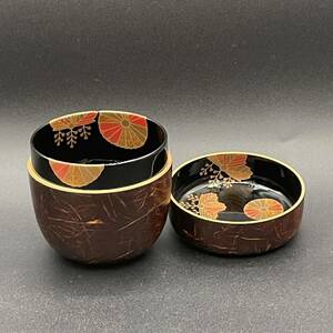 ◯R58 和紙張 高台寺蒔絵 大棗 古川治樹 茶道具 共箱