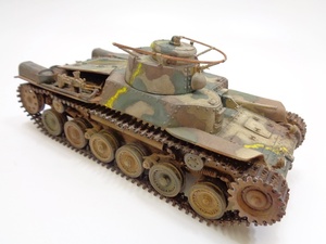 1/35 9 7 type finger . tank type plastic model has painted final product tank model large Japan . country land army middle tank second next world large war WW2 tanker . vessel vehicle MBT