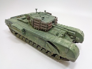 AFV Club 1/35 Churchill .. tank Mark IV plastic model has painted final product model CHURCHILL England army britain army WW2 second next world large war . vessel land army 