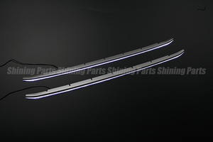 30系 ヴェルファイア 前期 Zグレード LEDイルミ付き 鏡面フロントバンパーグリルカバー [ホワイトLED] ロアグリル フィン ステンレス