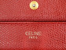 良品☆CELINE【セリーヌ】レザーロングウォレット☆長財布☆ブラック×レッド×ゴールド金具☆ロゴ☆レディース☆メンズ☆_画像8