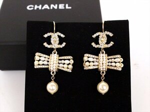 美品☆CHANEL【シャネル】フェイクパールピアス☆16 B☆フェイクパール×ゴールド金具☆フープピアス☆ストーン☆ココマーク☆レディース