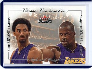 KOBE BRYANTko- Be Brian toLAKERS Ray The Cars car kShaquille O 'Neal 2001-02 Fleer Platinum Classic Combinations