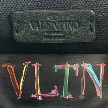 《美品/完売品》VALENTINO GARAVANI ヴァレンティノガラヴァーニ VLTNグラフ トートバッグ ラージ レザー キャンバス 肩掛け ブラック_画像9