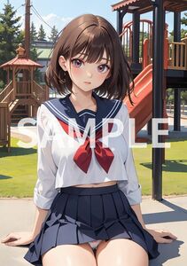 【1点限り】【A13 美女 ポスター】最高画質 光沢紙 美少女 アート イラスト コスプレ 制服 セクシー下着 美乳 美尻 No-437025