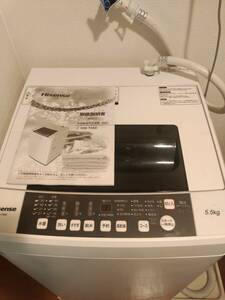 ◆全自動洗濯機◆Hisense◆HW-T55C◆一人暮らし向け(5.5kg)◆2020年購入◆糸くずフィルター欠品◆送料1000円負担◆奈良県発◆