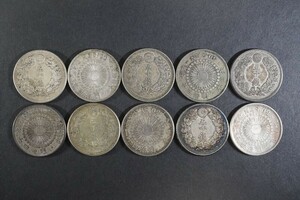 (862) Japan money asahi day 50 sen silver coin 10 sheets * genuine regular goods * Meiji 39 year ~ Taisho 5 year asahi day . 10 sen silver coin SV coin old coin modern times sen coin condition excellent 