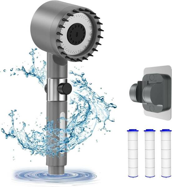 シャワーヘッド 浄水節水89％ マイクロナノバブル 極細出水穴 高水圧 水流調 3段階モード 手元止水 塩素除去 増圧シャワーヘッド 