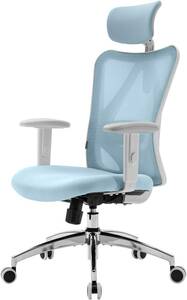 SIHOO M18 オフィスチェア 椅子 デスクチェア 人間工学 チェア テレワーク 疲れないS字立体背もたれ 2Dランバーサポート (ブルー) 