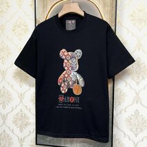 高級EU製＆定価2万◆UABONI*Paris*半袖Tシャツ*ユアボニ*パリ発◆コットン100％ 吸汗 薄手 個性 カットソー モノグラム Bearbrick M/46_画像10