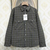 定番EU製＆定価4万◆UABONI*Paris*長袖シャツ*ユアボニ*パリ発◆上品 洗練 耐久 チェック柄 トレンド ライトアウター デイリー 春夏 L_画像1