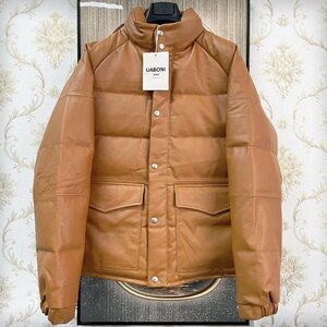  highest peak EU made & regular price 23 ten thousand *UABONI*Paris* ultimate ground protection against cold leather * down jacket *yuaboni* Paris departure * highest grade sheep leather * mouton Goose down 90% L/48