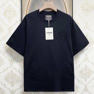 個性EU製＆定価2万◆UABONI*Paris*半袖Tシャツ*ユアボニ*パリ発◆コットン100％ 薄手 伸縮性 ストリート カットソー シンプル メンズ 夏 M