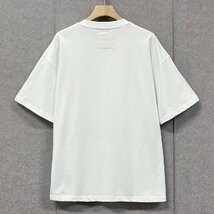 人気・半袖Tシャツ 定価2万◆Emmauela・イタリア・ミラノ発◆コットン100％ 高級 通気 快適 スウェット カップル ユニセックス 2XL/52_画像2